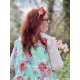 dress 55849 BARBRO Turquoise flower cotton Ewa i Walla - 15