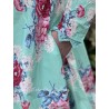 dress 55848 EIVOR Turquoise flower cotton Ewa i Walla - 16