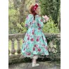 dress 55848 EIVOR Turquoise flower cotton Ewa i Walla - 6