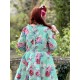 dress 55848 EIVOR Turquoise flower cotton Ewa i Walla - 7