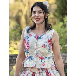 top 33370 LIVIA coton Fleurs vanille