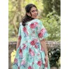 dress 55859 ALISON Turquoise flower cotton Ewa i Walla - 5