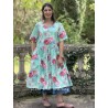 dress 55859 ALISON Turquoise flower cotton Ewa i Walla - 2