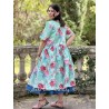 dress 55859 ALISON Turquoise flower cotton Ewa i Walla - 4