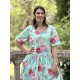 dress 55859 ALISON Turquoise flower cotton Ewa i Walla - 3