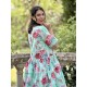 dress 55859 ALISON Turquoise flower cotton Ewa i Walla - 22