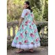 dress 55849 BARBRO Turquoise flower cotton Ewa i Walla - 7