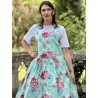 dress 55849 BARBRO Turquoise flower cotton Ewa i Walla - 3