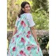 dress 55849 BARBRO Turquoise flower cotton Ewa i Walla - 6