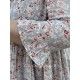 dress SOLINE blue gray cotton voile with flower print and small red dots Size XL Les Ours - 25