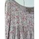 dress SOLINE blue gray cotton voile with flower print and small red dots Size XL Les Ours - 5