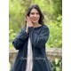 long jacket 66365 Black cotton twill Ewa i Walla - 3