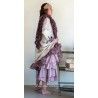 skirt / petticoat JOSEPHINE purple gingham linen Les Ours - 11