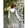 tunic CALYPSO olive velvet and chocolate organza Size M Les Ours - 2
