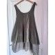 tunic CALYPSO olive velvet and chocolate organza Size M Les Ours - 4