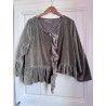 short jacket JADE olive velvet Size L Les Ours - 2