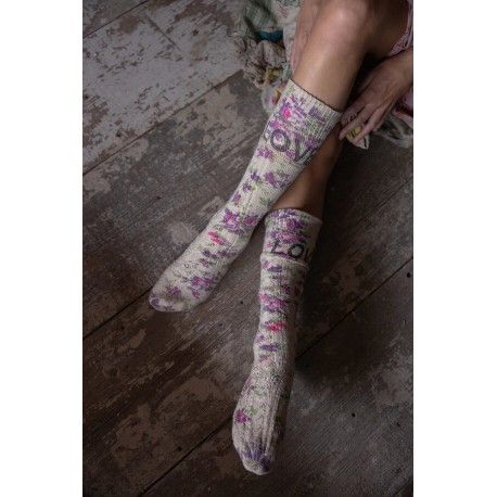 socks Floral Love in Frida Magnolia Pearl - 1