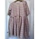 dress TEATA Pink checks rustic cotton Size XL Les Ours - 3