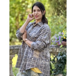 shirt Kelly Western in Faded Denim Magnolia Pearl - 1