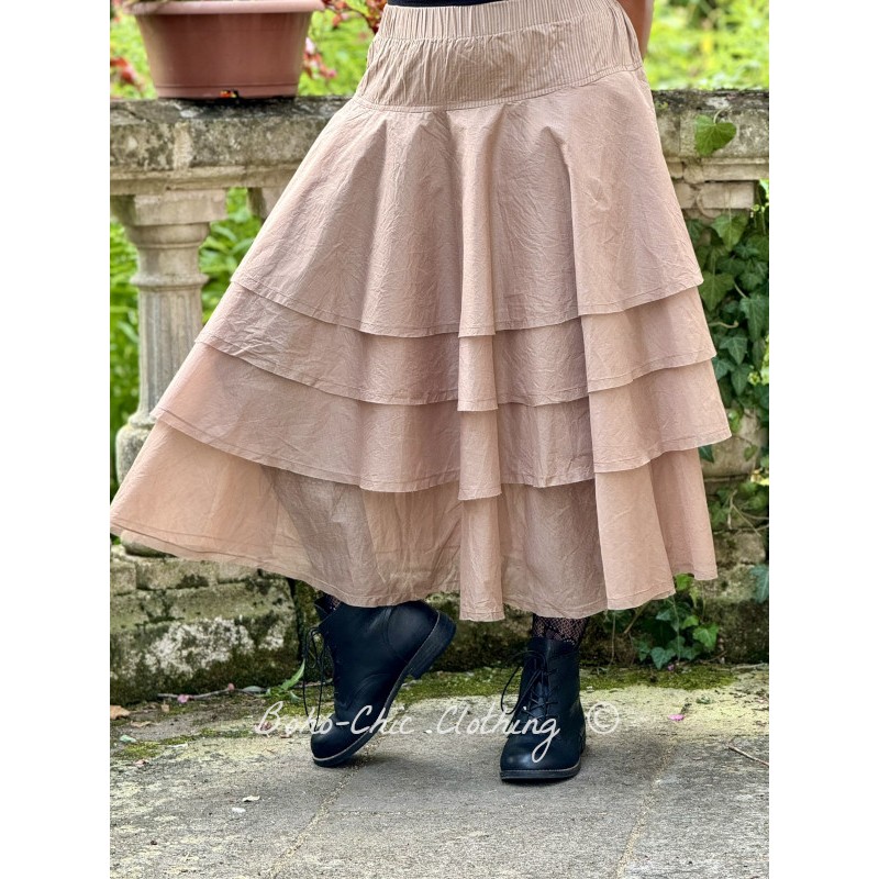 skirt 22220 TINE Taupe hard voile - Boho-Chic Clothing skirt 22220 TINE Taupe hard voile - Boho-Chic Clothing