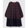 robe 55887 ANTONIA coton laineux à Carreaux Rouges et Bleus et velours Bleu nuit Ewa i Walla - 10