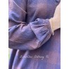 robe 55887 ANTONIA coton laineux à Carreaux Rouges et Bleus et velours Bleu nuit Ewa i Walla - 12