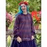 robe 55887 ANTONIA coton laineux à Carreaux Rouges et Bleus et velours Bleu nuit Ewa i Walla - 4