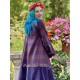 robe 55887 ANTONIA coton laineux à Carreaux Rouges et Bleus et velours Bleu nuit Ewa i Walla - 7