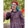 robe 55887 ANTONIA coton laineux à Carreaux Rouges et Bleus et velours Bleu nuit Ewa i Walla - 5