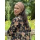 veste longue ARACHIDE coton Noir à fleurs Taille XXL Les Ours - 10