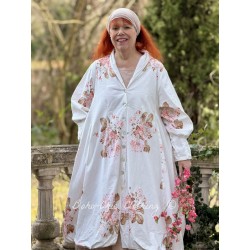 long jacket MALO Flower print cotton poplin