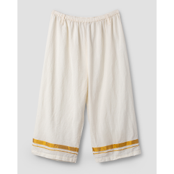 pantalon 11421 HENNY voile de coton Ivoire et Doré Ewa i Walla - 1