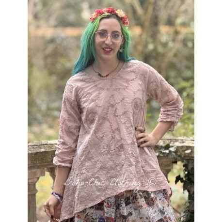 chemisier 44131 JUTTA voile de coton brodé Mauve pâle Ewa i Walla - 1