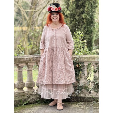 robe 55891 JOSEFINA voile de coton brodé Mauve pâle Ewa i Walla - 1