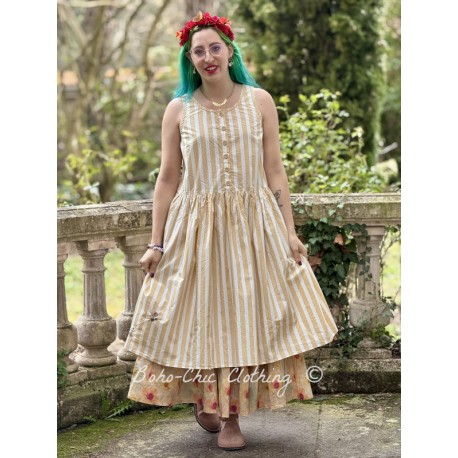 robe 55896 BIRGITTA coton Rayé jaune Ewa i Walla - 1