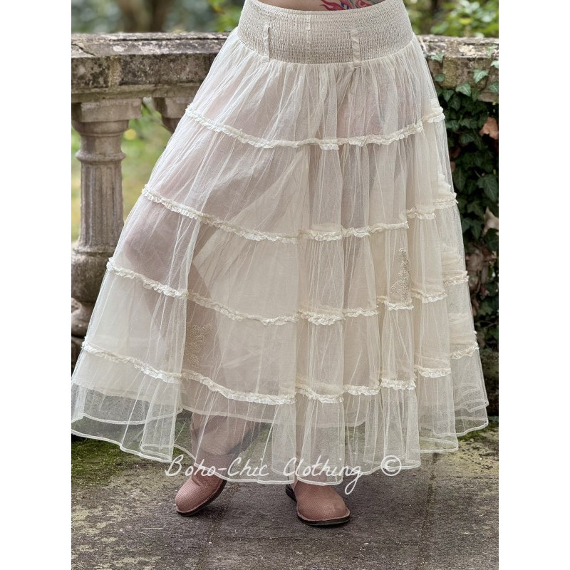 skirt 22275 SANDRA Bone tulle - Boho-Chic Clothing