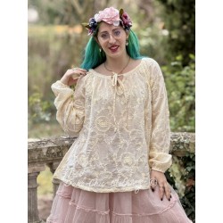 blouse 44132 MIRELLA Cream embroidered cotton voile Ewa i Walla - 1