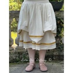 skirt 22272 AGNETA Ivory and Gold cotton voile Ewa i Walla - 1