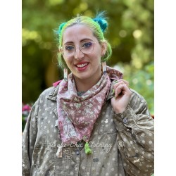 scarf Handkerchief in Chocolate Poppy Magnolia Pearl - 1