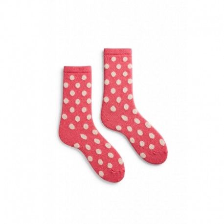 socks classic dot in azalea wool and cashmere lisa b. - 1