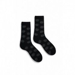 socks giant dot in black wool and cashmere lisa b. - 1