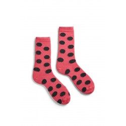 socks giant dot in azalea wool and cashmere lisa b. - 1