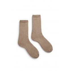 chaussettes scallop edge en laine et cachemire beige lisa b. - 1
