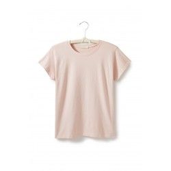 T-shirt manches courtes col rond en jersey de coton rose