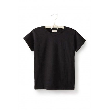 T-shirt manches courtes col rond en jersey de coton noir lisa b. - 1