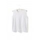 T-shirt sans manches col rond en jersey de coton blanc lisa b. - 1