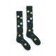 chaussettes multi color dot knee high en laine et cachemire vert foncé lisa b. - 1