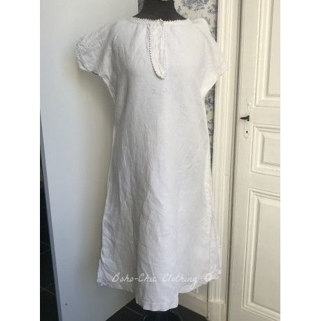 Vintage dress in linen with M.M monogram  - 1