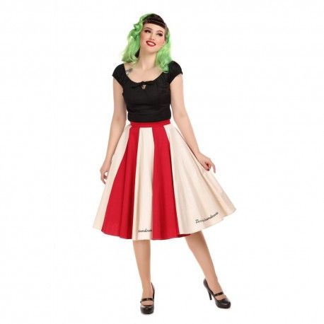 skirt Lola Le Cirque Red and Ivory Collectif - 1