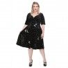 dress Trixie Midnight Moon Velvet Black Collectif - 2